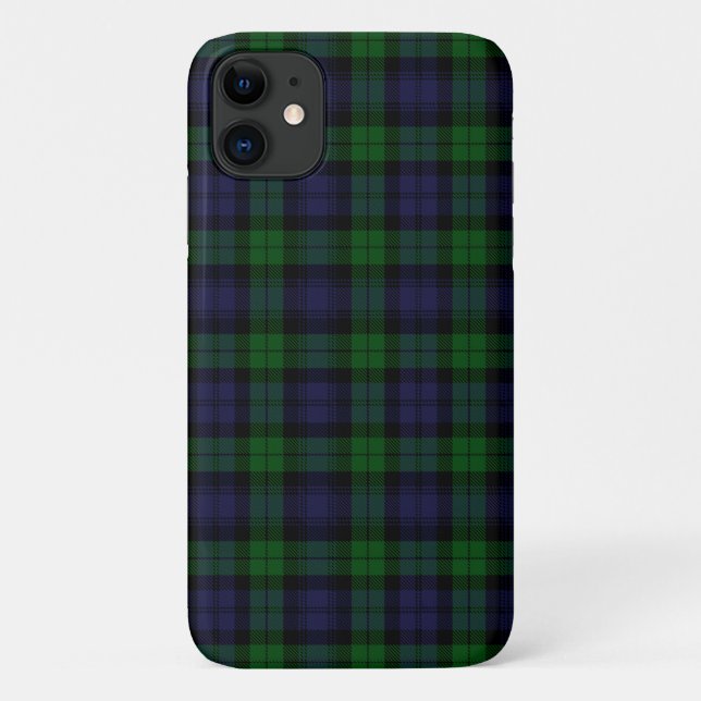 Funda De Case-Mate Para iPhone Black Watch Tartán Placa (Reverso)