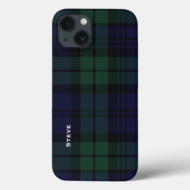 Funda De Case-Mate Para iPhone Black Watch Tartan Plaid (Reverso)