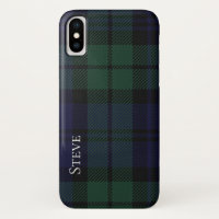 Black Watch Tartan Plaid iPhone X Funda