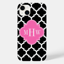Funda Para iPhone 14 Plus De Case-Mate Black Whats Moroccan #5 Hot Pink #2 Name Monograma
