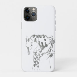 Funda Para iPhone 11 Pro Black & white abstract stick  tapestries wood wall