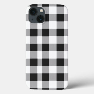 Funda Para iPhone 13 Black White Buffalo Gingham Check Plate Holiday Ca
