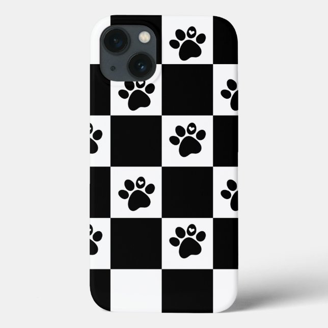Funda De Case-Mate Para iPhone Black & White Checkered (Reverso)