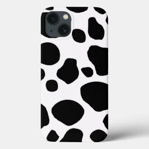 Funda Para iPhone 13 Black White Cow Spots