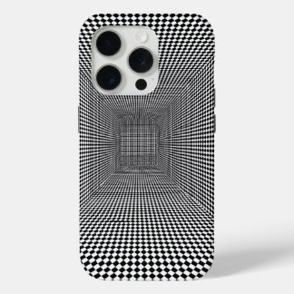 Funda Para iPhone 15 Pro Black White Optical Illusion Design