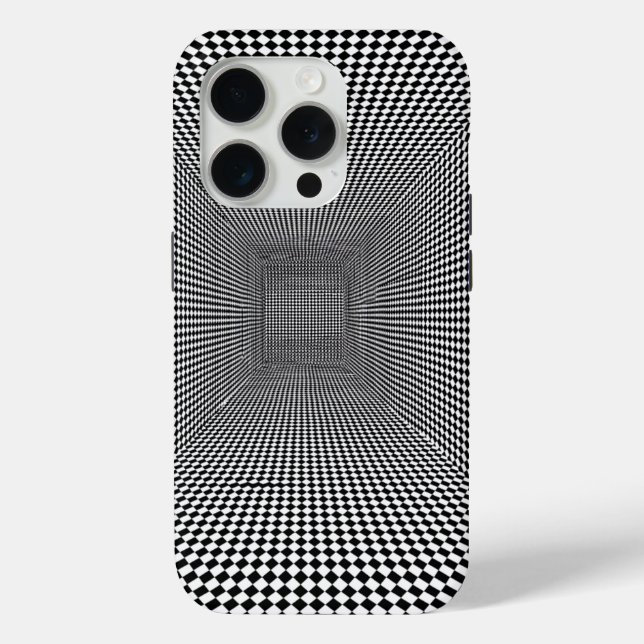 Funda De Case-Mate Para iPhone Black White Optical Illusion Design (Reverso )