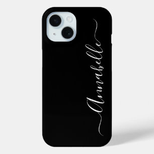 Funda Para iPhone 15  Black & White Personalized Name