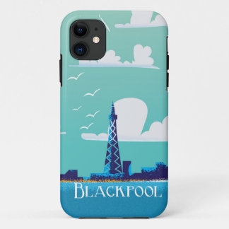 Funda Para iPhone 11 Blackpool, poster de viajes vintage de Inglaterra