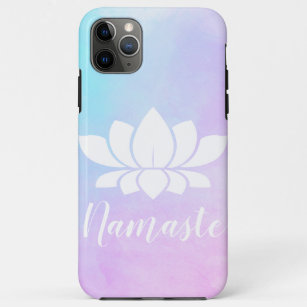 Funda Para iPhone 11 Pro Max Blancas Lotus Silhouette Namaste Pink & Blue Paste