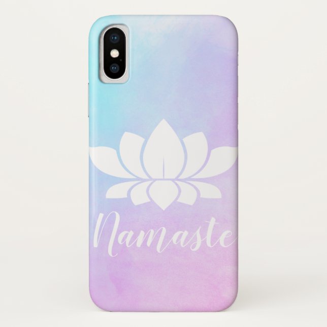 Funda De Case-Mate Para iPhone Blancas Lotus Silhouette Namaste Pink & Blue Paste (Reverso)