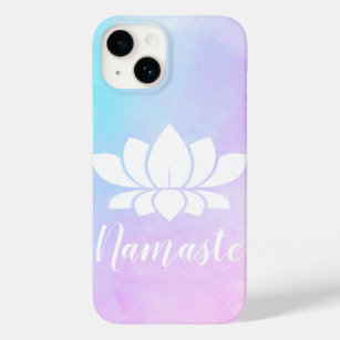Funda Para iPhone 14 De Case-Mate Blancas Lotus Silhouette Namaste Pink & Blue Paste