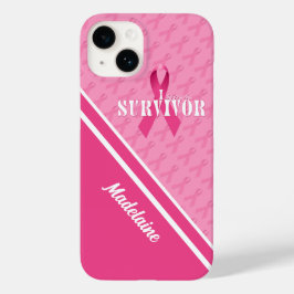 Funda Para iPhone 14 De Case-Mate Blanco con sobreviviente de cáncer de cinta rosa
