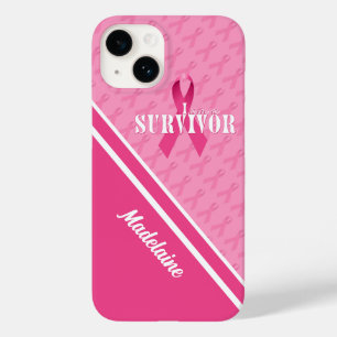 Funda Para iPhone 14 De Case-Mate Blanco con sobreviviente de cáncer de cinta rosa