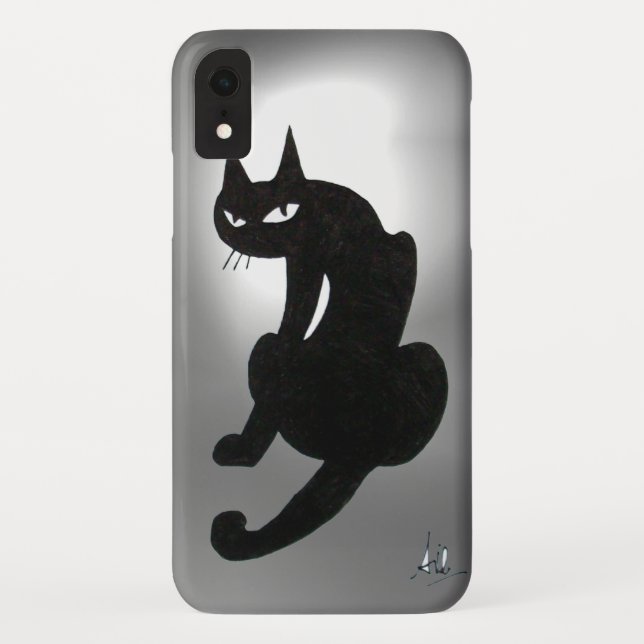 Funda De Case-Mate Para iPhone Blanco de CAT NEGRO (Reverso)