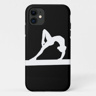 title_seo2 blanco de la silueta del gimnasta del iPhone 5 en