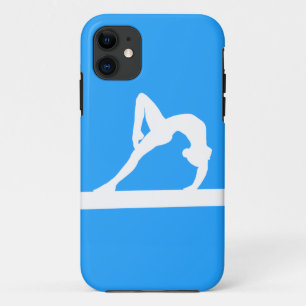 title_seo2 blanco de la silueta del gimnasta del iPhone 5 en
