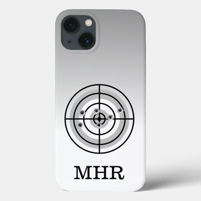 Funda De Case-Mate Para iPhone Blanco de Tiro Amante de las Armas Monograma (Reverso)