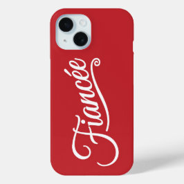 Funda Para iPhone 15 Blanco fianceado sobre rojo
