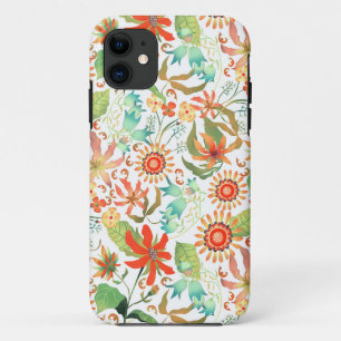 Funda Para iPhone 11 Blanco floral de glamour