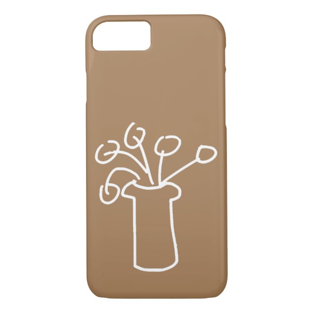 Funda De Case-Mate Para iPhone Blanco florido moderno (Reverso)