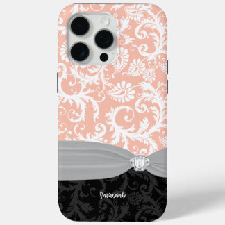 Funda Para iPhone 15 Pro Max Blanco morado más cualquier Damasco de color Impre