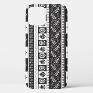 Funda Para iPhone 12 Blanco negro étnico: Patrón eterno