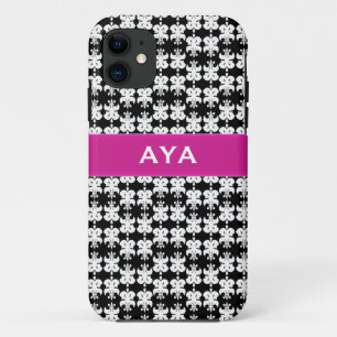 Funda Para iPhone 11 Blanco negro y rosa