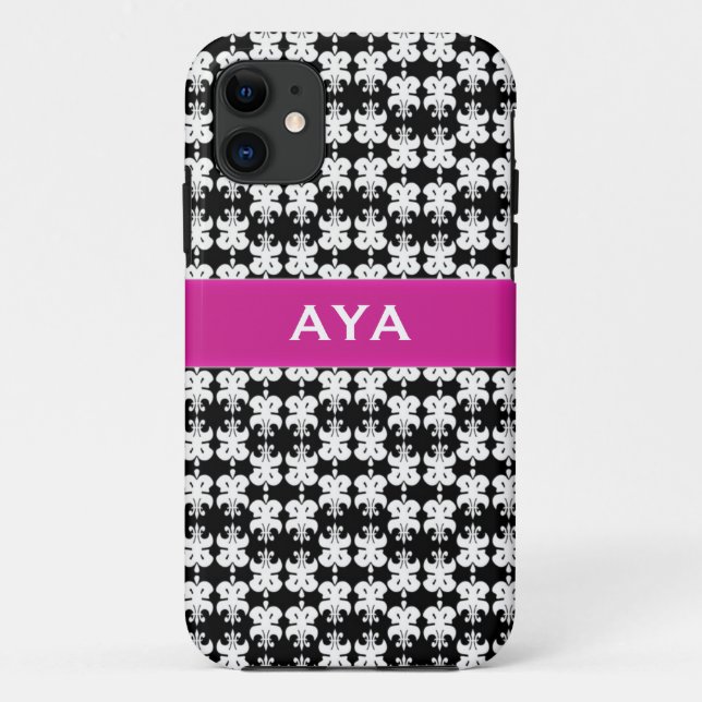 Funda De Case-Mate Para iPhone Blanco negro y rosa (Reverso)