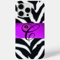 BLANCO NEGRO ZEBRA FUR VIOLET PURPLE GEM MONOGRAM,
