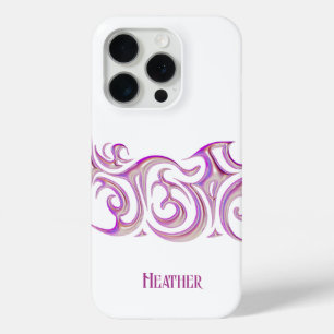 Funda Para iPhone 15 Pro Blanco personalizado con cromo 3D rosado