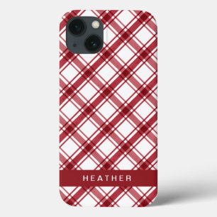 Funda Para iPhone 13 Blanco rojo moderno