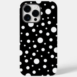 Funda Para iPhone 14 Pro Max De Case-Mate Blanco sobre el patrón de puntos de la polka negra