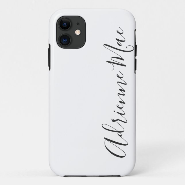 Funda De Case-Mate Para iPhone Blanco y carbón vegetal simplemente personalizado (Reverso)