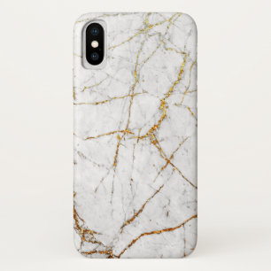Funda Para iPhone X Blanco y mármol del oro