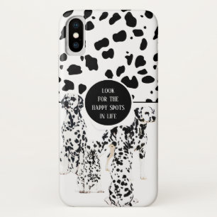 Funda Para iPhone X Blancos y negros lugares felices de los dálmatas