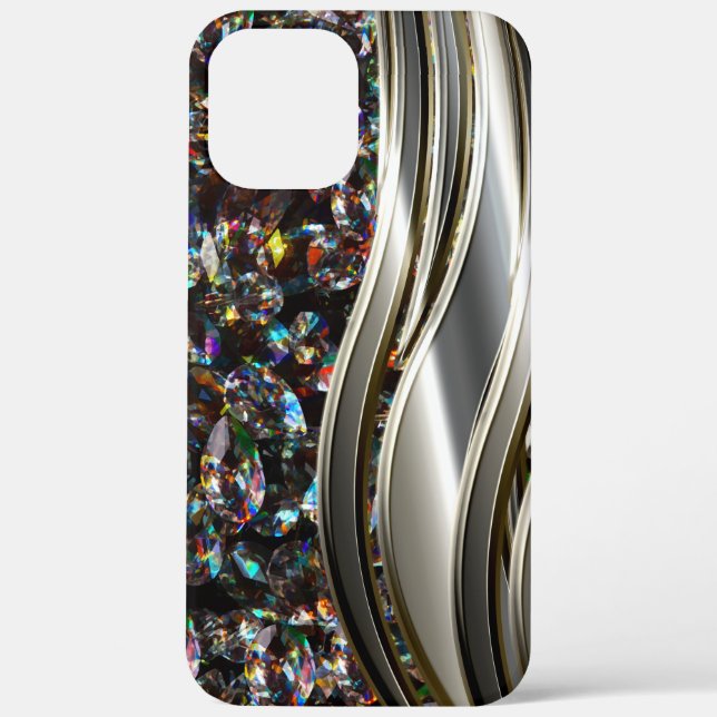 Funda De Case-Mate Para iPhone Bling Diamante Joyas Metálicas Elegantes (Reverso )