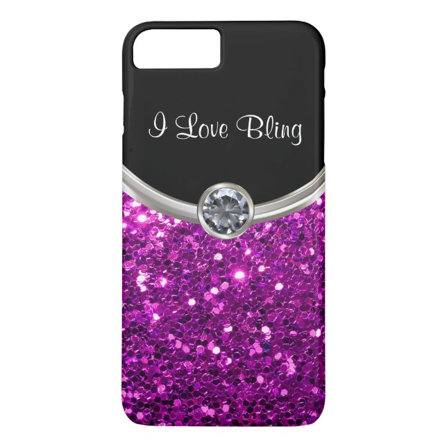 Funda De Case-Mate Para iPhone Bling elegante púrpura (Reverso)