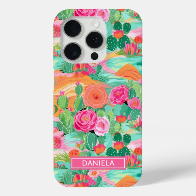 Funda De Case-Mate Para iPhone Blooming Desert Cacti Personalized (Reverso )