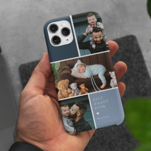Funda Para iPhone 15 Pro Max Bloque de color 3 Fotocolage   Mejor papá del mund
