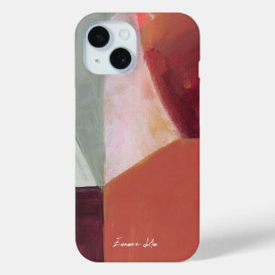 Funda Para iPhone 15 Bloque de color Arte abstracto nombre personalizad