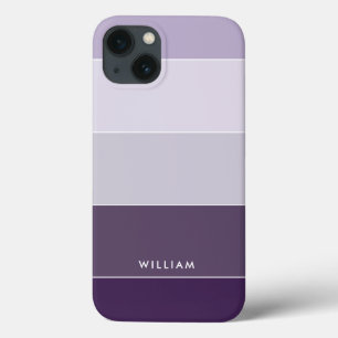 Funda Para iPhone 13 Bloque de color Bandas horizontales Rayos púrpuros