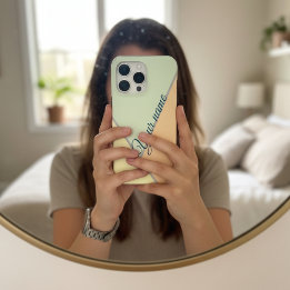 Funda Para iPhone 15 Pro Max Bloque de color de los años 70 Nombre personalizad