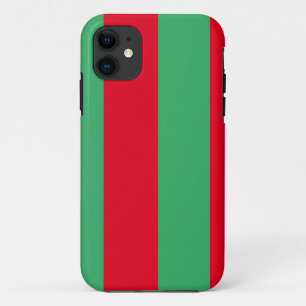 Funda Para iPhone 11 Bloque de color de Navidades de rayas rojas verdes