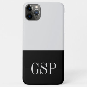 Funda Para iPhone 11 Pro Max Bloque de color inicial en blanco y negro