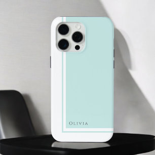 Funda Para iPhone 15 Pro Max Bloque de color Minimalista simple con nombre