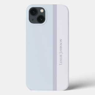 Funda Para iPhone 13 Bloque de color moderno rayado, azul silenciado y