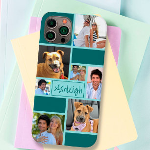 Funda Para iPhone 14 De Case-Mate Bloque de color personalizado 7 Collage de fotos p
