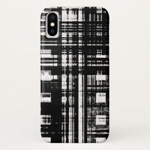 Funda Para iPhone X Bloque de torre urbana en blanco y negro