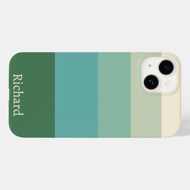 Funda De Case-Mate Para iPhone Bloque verde de cinco sombras (Reverso  (Horizontal))