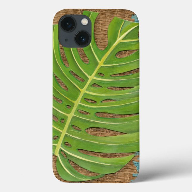 Funda De Case-Mate Para iPhone Bloquear impresión de palma en fondo de mimbre (Reverso)